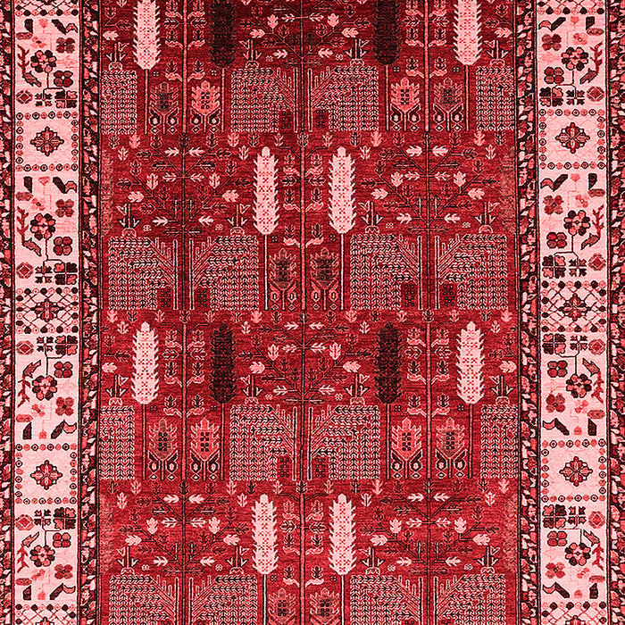 Machine Washable Oriental Red Traditional Rug, wshurb1484red