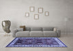 Machine Washable Oriental Blue Traditional Rug in a Living Room, wshurb1484blu