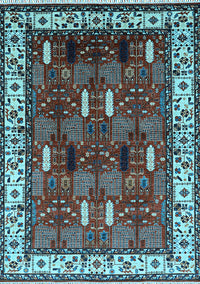 Oriental Light Blue Traditional Rug, urb1484lblu