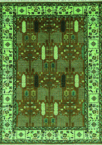 Oriental Green Traditional Rug, urb1484grn