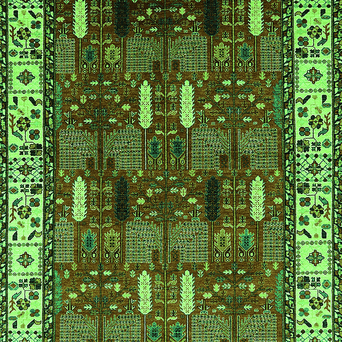 Oriental Green Traditional Rug, urb1484grn