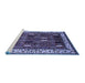 Sideview of Machine Washable Oriental Blue Traditional Rug, wshurb1484blu