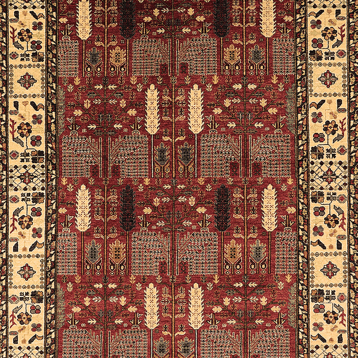 Machine Washable Oriental Brown Traditional Rug, wshurb1484brn