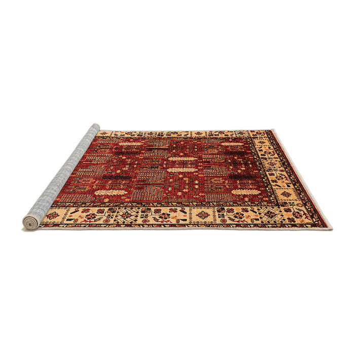 Sideview of Machine Washable Oriental Orange Traditional Area Rugs, wshurb1484org
