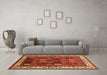 Machine Washable Oriental Orange Traditional Area Rugs in a Living Room, wshurb1484org