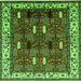 Square Oriental Green Traditional Rug, urb1484grn