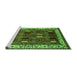 Sideview of Machine Washable Oriental Green Traditional Area Rugs, wshurb1484grn