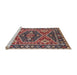 Sideview of Machine Washable Industrial Modern Light French Beige Brown Rug, wshurb1485