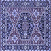 Square Machine Washable Persian Blue Traditional Rug, wshurb1485blu