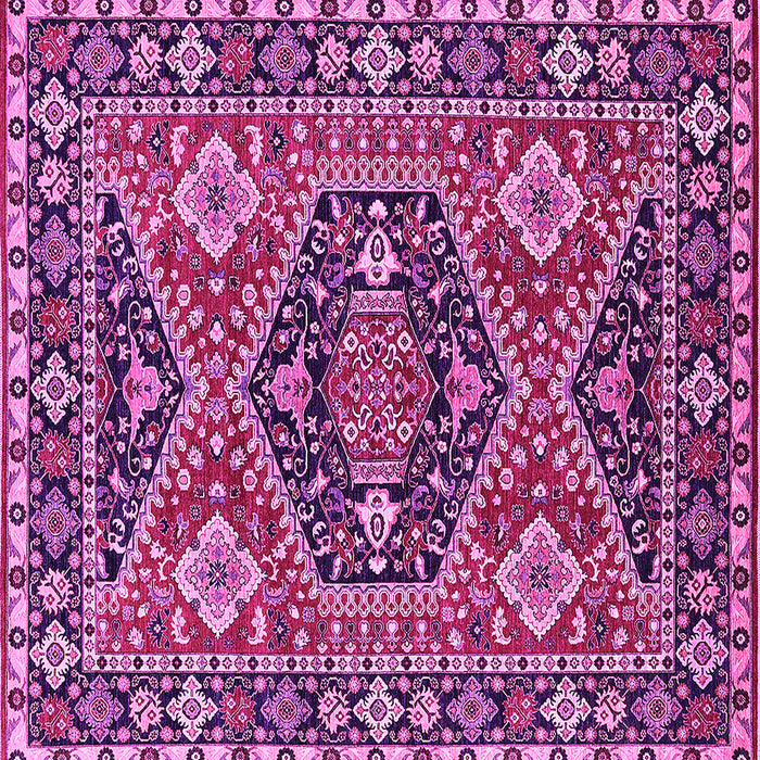 Square Machine Washable Persian Pink Traditional Rug, wshurb1485pnk