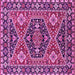 Square Machine Washable Persian Pink Traditional Rug, wshurb1485pnk