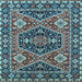 Square Persian Light Blue Traditional Rug, urb1485lblu