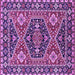 Square Persian Purple Traditional Rug, urb1485pur