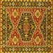 Square Persian Yellow Traditional Rug, urb1485yw