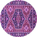 Round Persian Purple Traditional Rug, urb1485pur