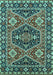 Machine Washable Persian Turquoise Traditional Area Rugs, wshurb1485turq