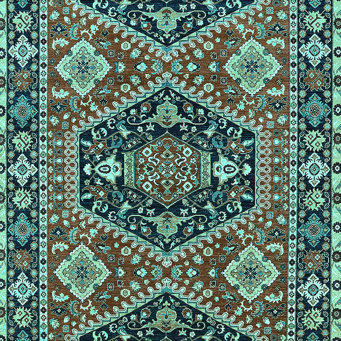 Machine Washable Persian Turquoise Traditional Area Rugs, wshurb1485turq