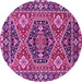 Round Persian Pink Traditional Rug, urb1485pnk