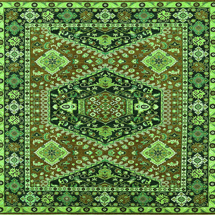 Square Machine Washable Persian Green Traditional Area Rugs, wshurb1485grn