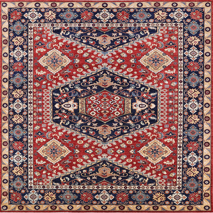 Square Machine Washable Industrial Modern Light French Beige Brown Rug, wshurb1485