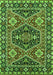 Machine Washable Persian Green Traditional Area Rugs, wshurb1485grn