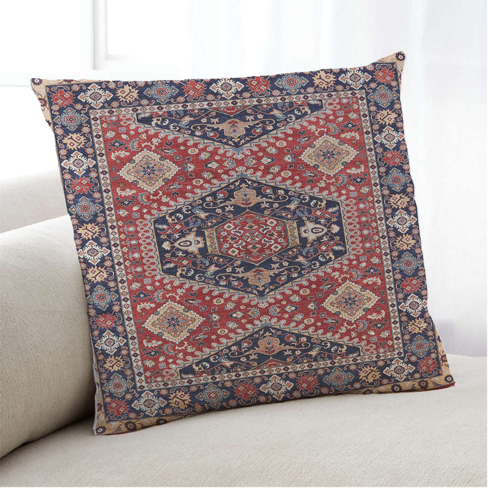 Lifestyle Image of Mid-Century Modern Urban Square Light French Beige Brown Throw Pillow, 18 inch by 18 inch, pwurb1485