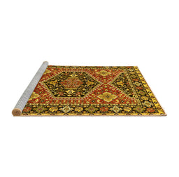 Sideview of Machine Washable Persian Yellow Traditional Rug, wshurb1485yw