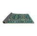 Sideview of Persian Turquoise Traditional Rug, urb1485turq