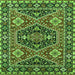Square Persian Green Traditional Rug, urb1485grn
