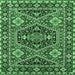 Square Persian Emerald Green Traditional Rug, urb1485emgrn