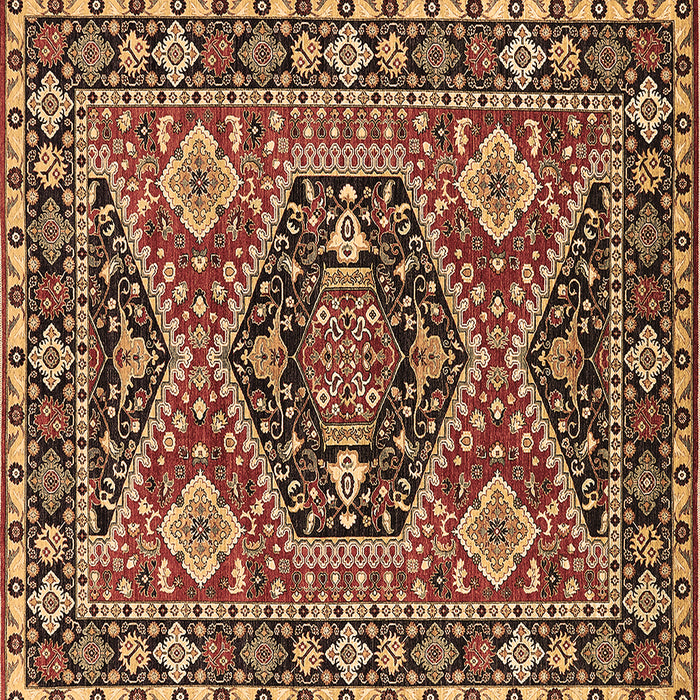 Square Machine Washable Persian Brown Traditional Rug, wshurb1485brn