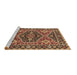 Sideview of Machine Washable Persian Brown Traditional Rug, wshurb1485brn