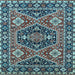 Square Machine Washable Persian Light Blue Traditional Rug, wshurb1485lblu