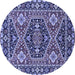 Round Persian Blue Traditional Rug, urb1485blu