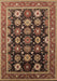 Machine Washable Oriental Brown Industrial Rug, wshurb1486brn