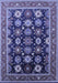 Machine Washable Oriental Blue Industrial Rug, wshurb1486blu