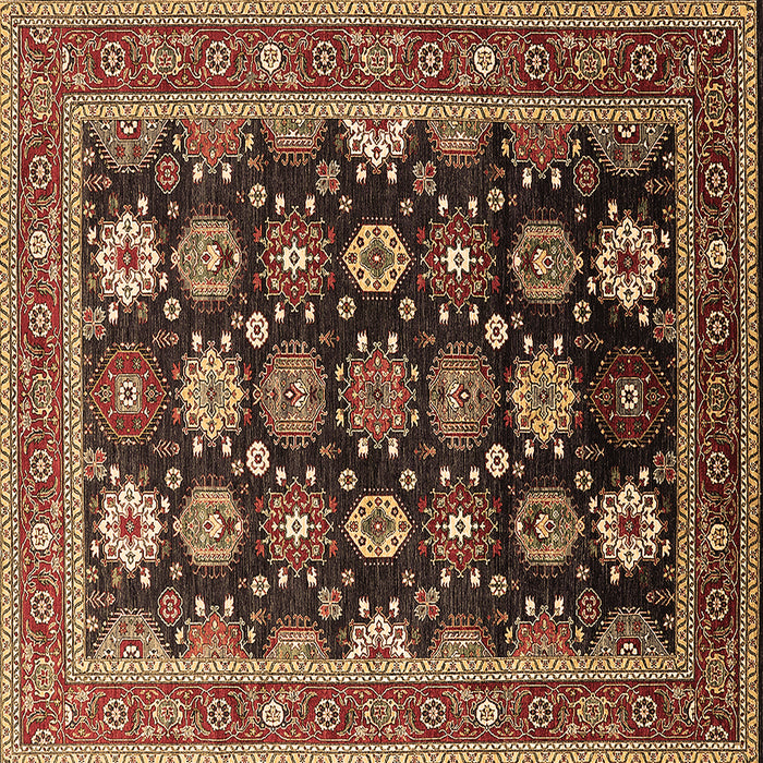 Square Oriental Brown Industrial Rug, urb1486brn