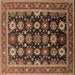 Square Oriental Brown Industrial Rug, urb1486brn