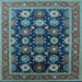 Square Oriental Light Blue Industrial Rug, urb1486lblu