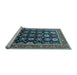 Sideview of Machine Washable Oriental Light Blue Industrial Rug, wshurb1486lblu