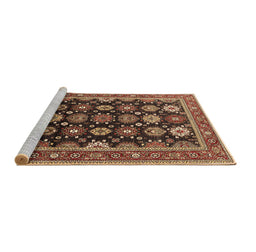 Sideview of Machine Washable Oriental Brown Industrial Rug, wshurb1486brn