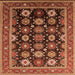 Square Oriental Orange Industrial Rug, urb1486org