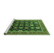 Sideview of Machine Washable Oriental Green Industrial Area Rugs, wshurb1486grn