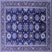 Square Oriental Blue Industrial Rug, urb1486blu