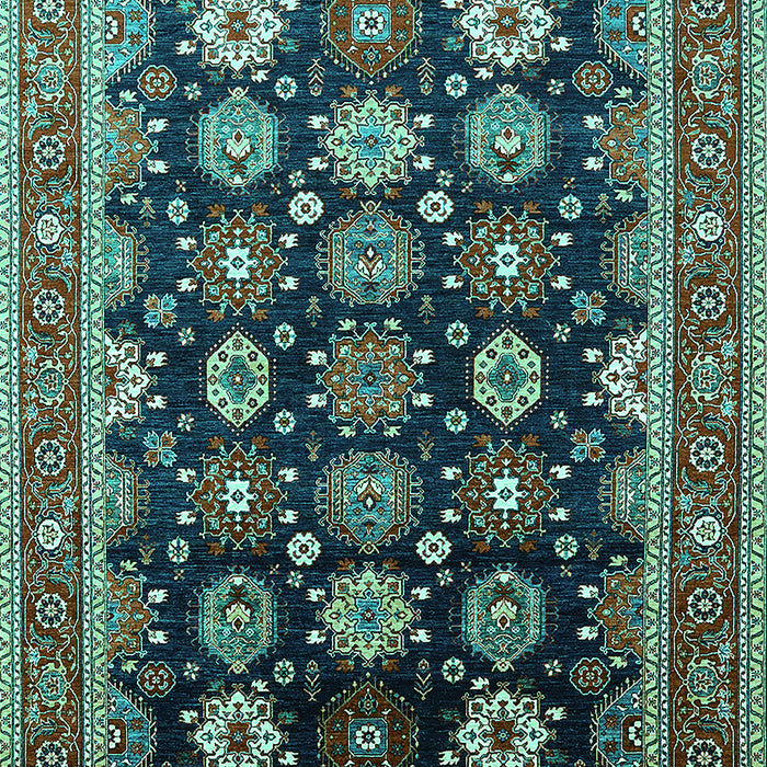 Machine Washable Oriental Turquoise Industrial Area Rugs, wshurb1486turq