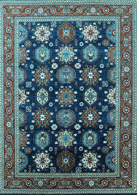 Oriental Light Blue Industrial Rug, urb1486lblu