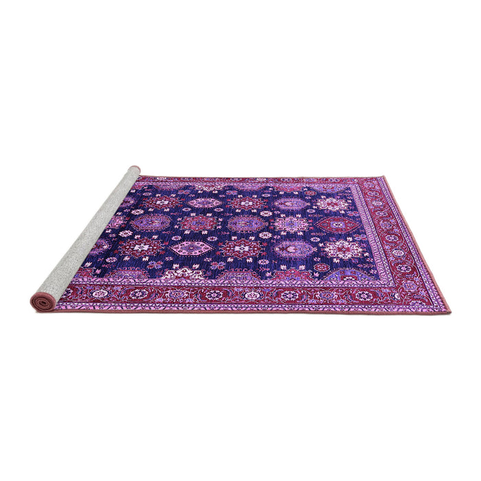 Sideview of Machine Washable Oriental Purple Industrial Area Rugs, wshurb1486pur