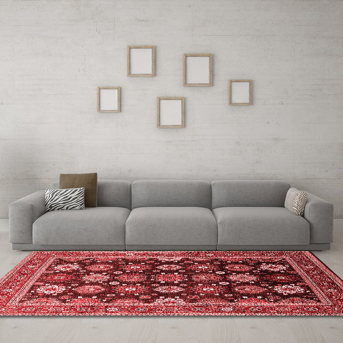 Industrial Red Washable Rugs