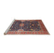 Sideview of Machine Washable Industrial Modern Camel Brown Rug, wshurb1487