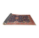 Sideview of Mid-Century Modern Camel Brown Oriental Rug, urb1487